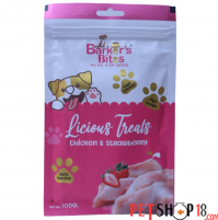 Barkers Bites Dog Treats Licious Chicken Strawberry Stick 100 Gm